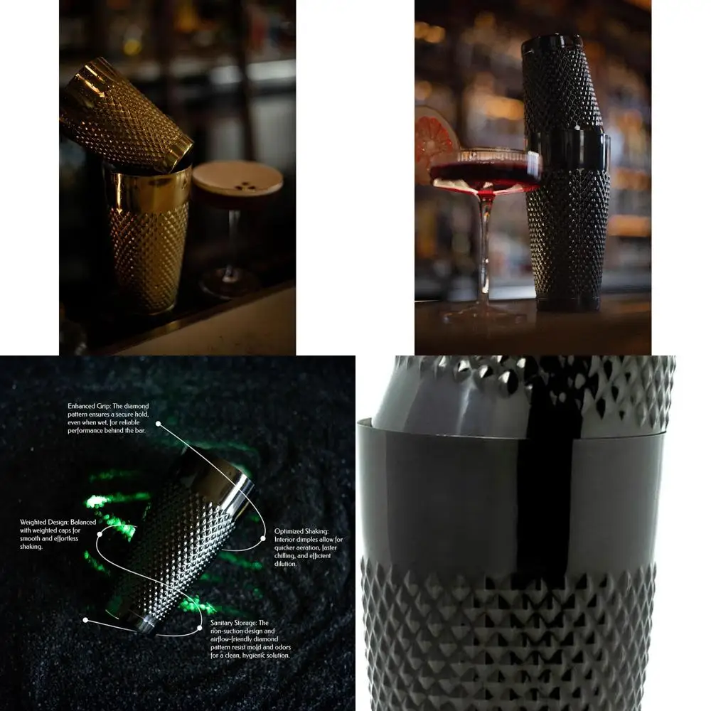 

Набор коктейльных шейкеров Onyx Diamond Boston, 16 и 28 унций, утяжеленные банки из нержавеющей стали, необходимое оборудование для бармена