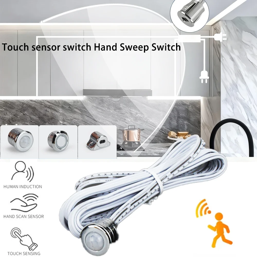 

Сенсорный сенсорный переключатель, ручной переключатель 12 В-24 В, ИК-датчик движения, сканирование ручной волны, умный светильник для шкафа/управление лампой в гардеробе