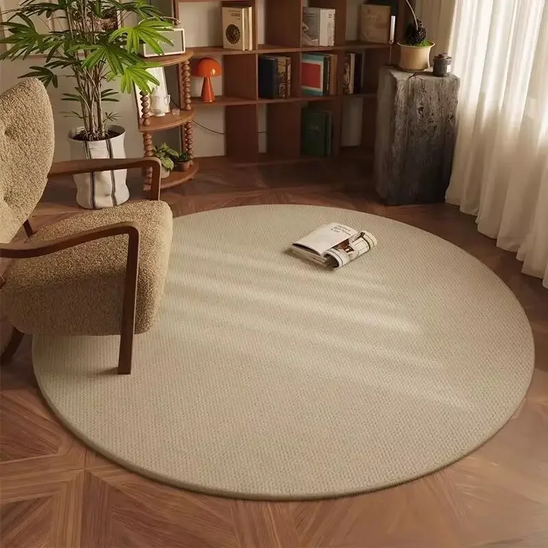 Durable and Dirt Resistant Circular Carpet Living Room Rocking Chair Carpet Bedroom Bay Window Coffee Table Round Rug Floor Mat
