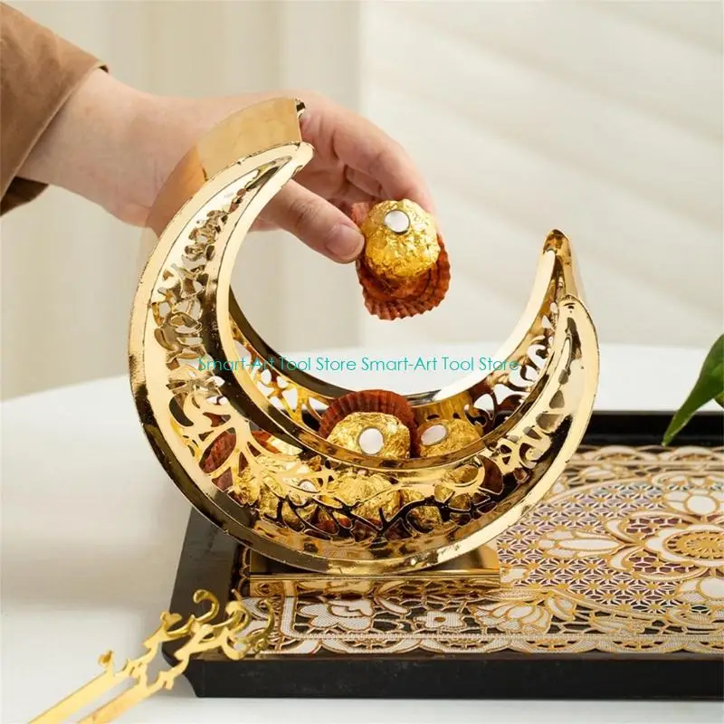 

E1PB Moon Metal Fruit Plate Dishwasher Safe Kitchen Counter Display Tray