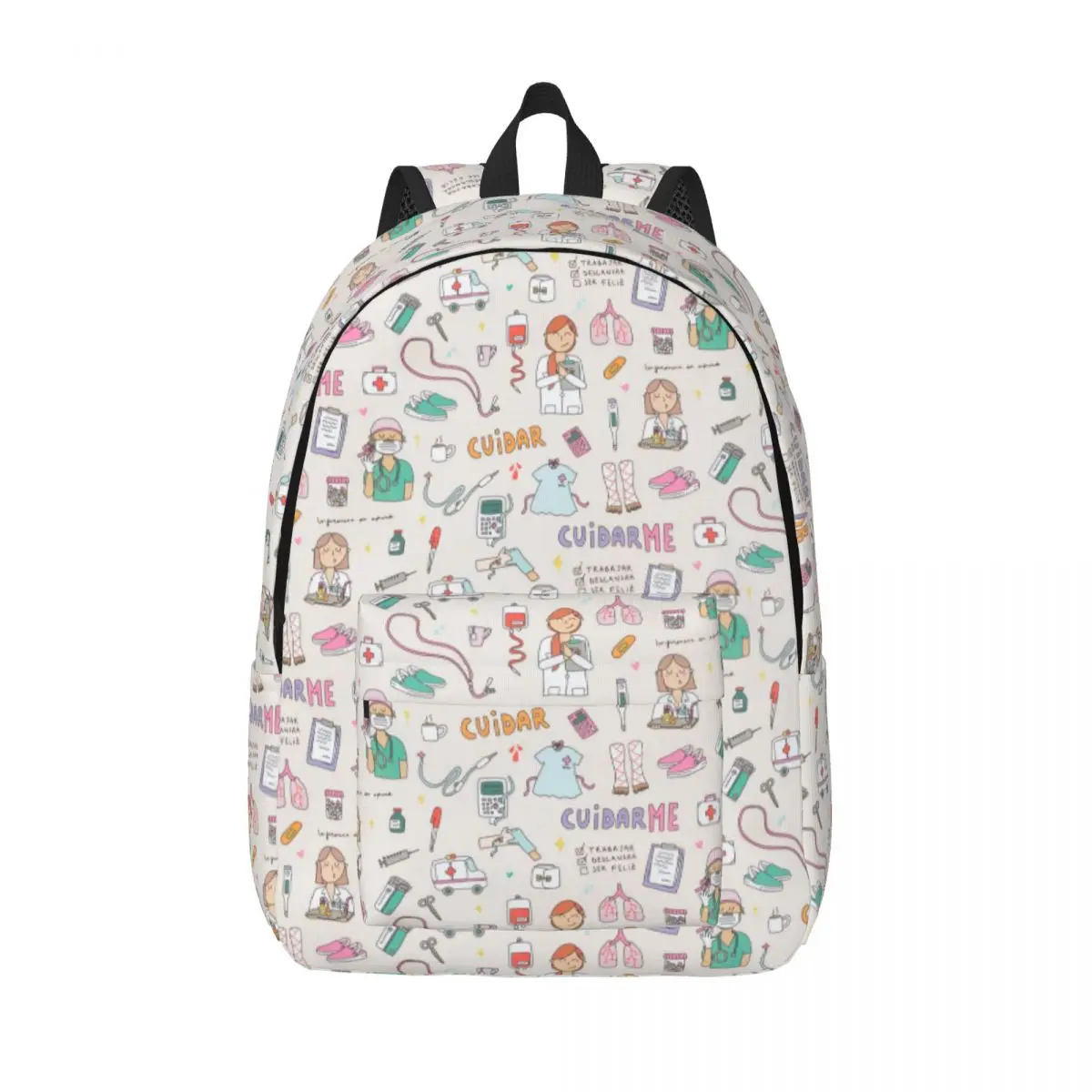 

Doctor Nurse Enfermera En Apuros Backpack for Men Women Casual Student Business Daypack Laptop Computer Canvas Bags Lightweight