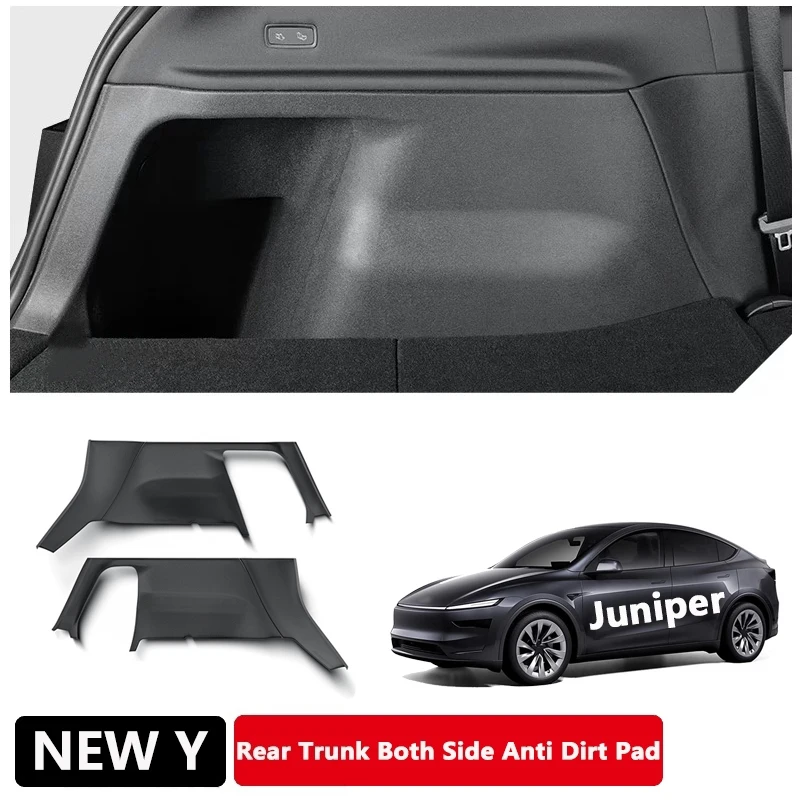 

Для Tesla Model Y 2025 2026 Juniper: Защитная накладка на боковины заднего багажника от ударов, полное покрытие, TPE, аксессуары для интерьера автомобиля