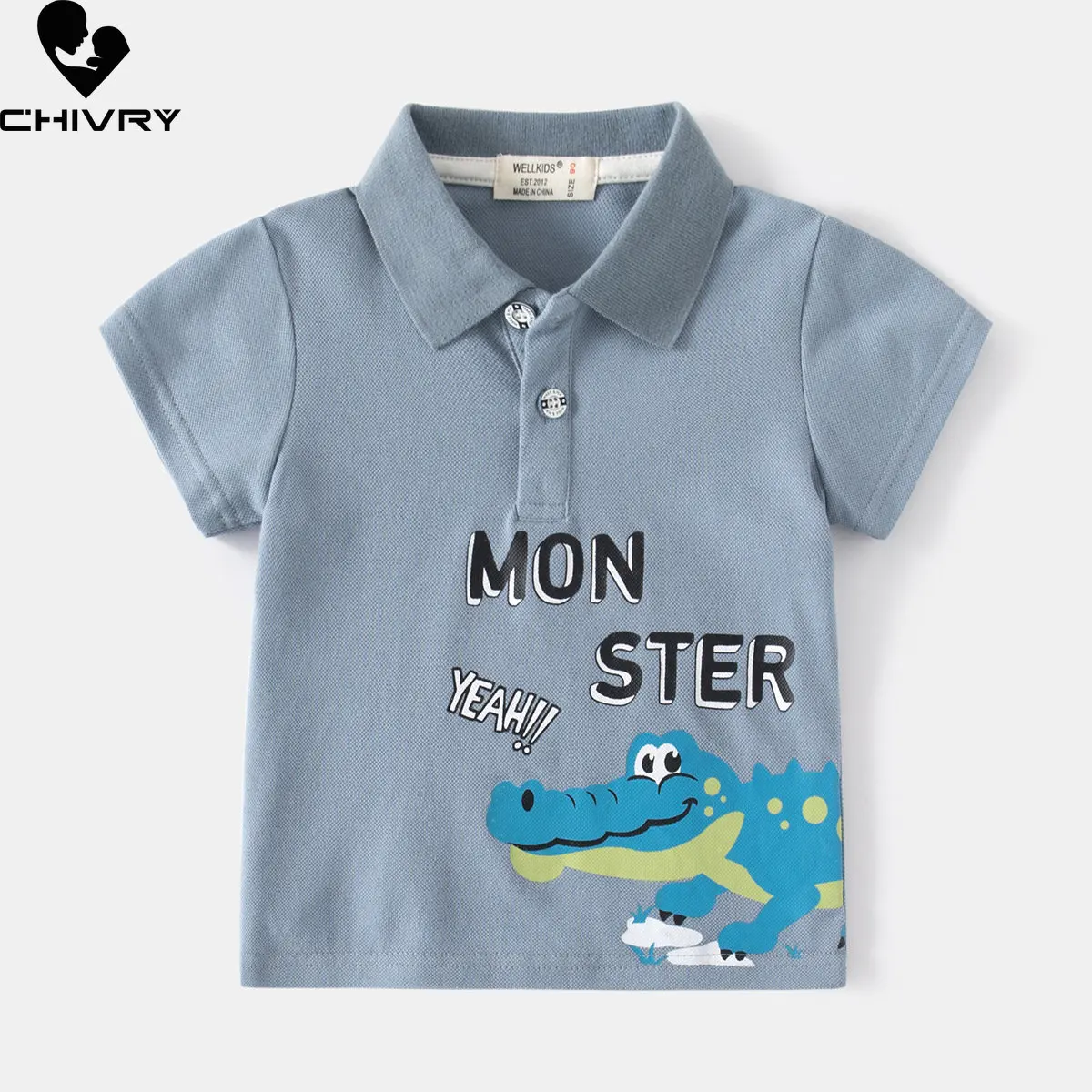 Jungen Mode Polo Shirts Neue 2023 Sommer Baby Jungen Nette Cartoon Dinosaurier Druck Kurzarm Revers T-shirt Tops Kinder Kleidung