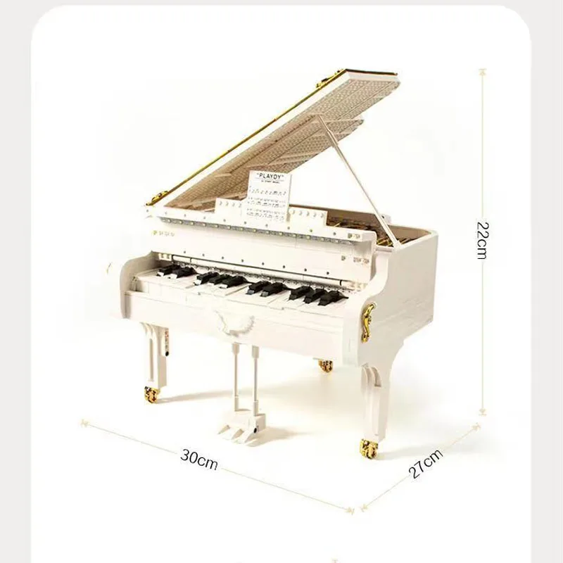 21323 Little Childhood Big Dreamer White Electric Music Piano High Difficulty Splicing Building Block Toy Kids Birthday Gift