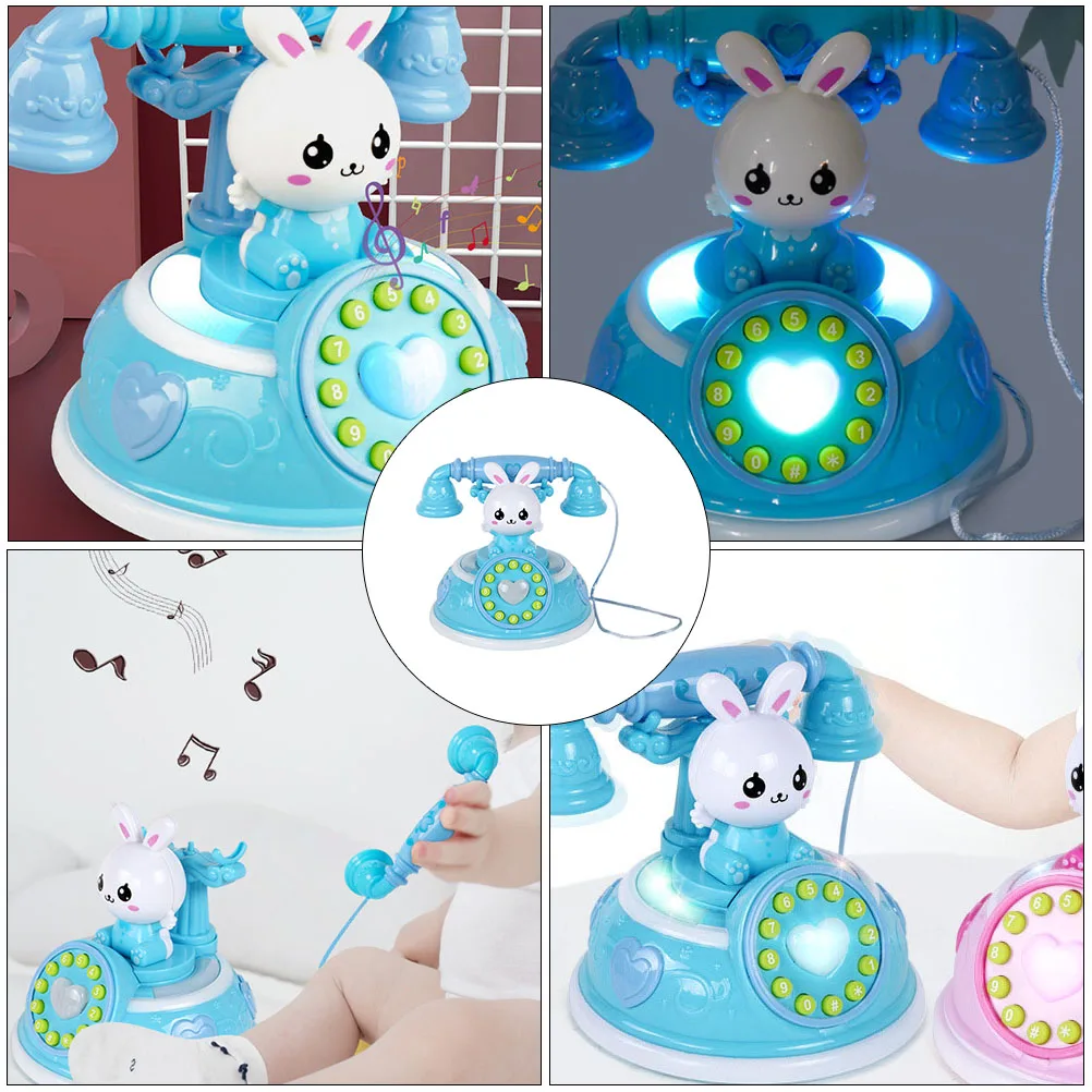 Simulazione Telefono Giocattolo Bambini Casetta da gioco cablata Gioco di ruolo Telefono dei cartoni animati Macchina per la storia dell'educazione precoce vintage Bambino sicuro