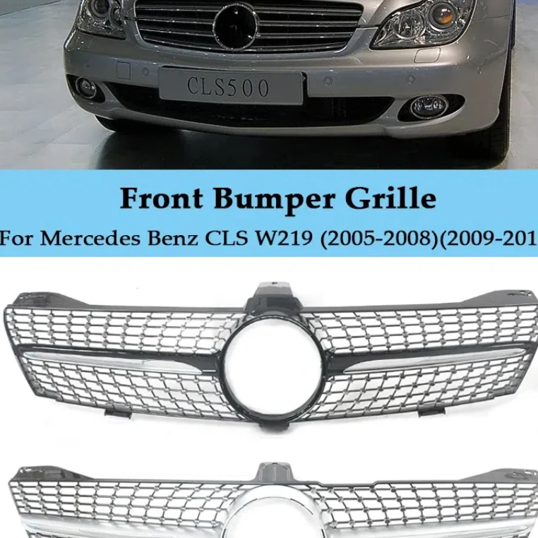 

Front Diamond Grill For Mercedes-Benz CLS W219 2005-2011 Racing Grill Car Accessories Exterior Parts CLS350 CLS500 CLS550 SLS600