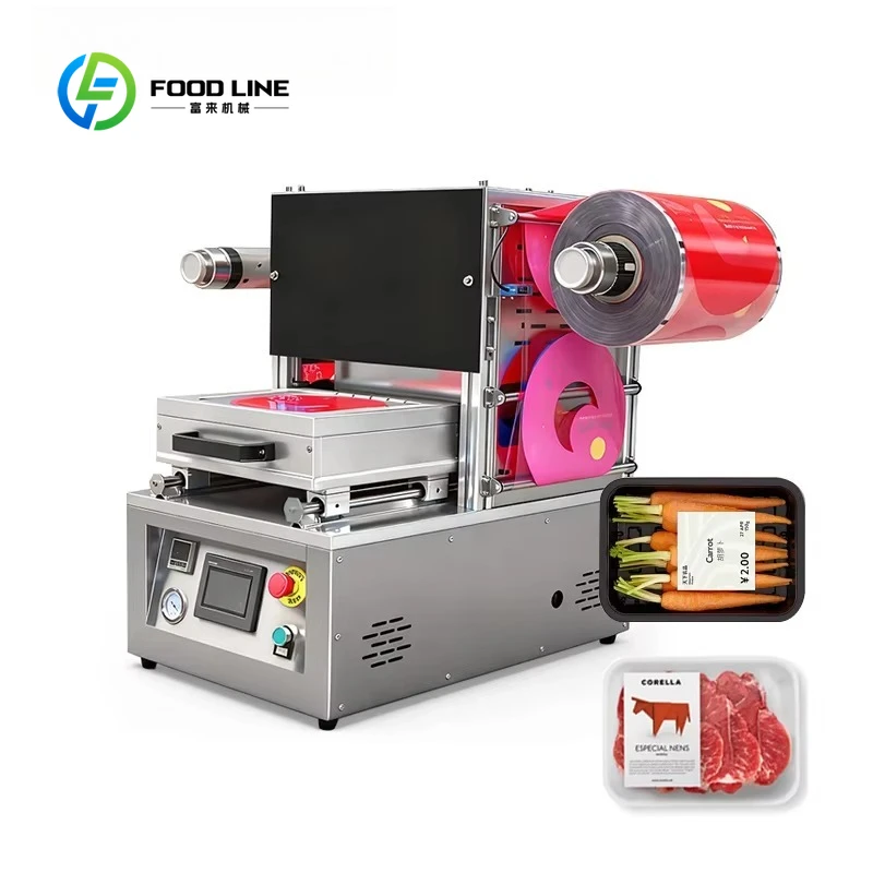 Customized Semi-Automatic Electric MAP Tray Sealer Vacuum Gas Filling Machine for Meat Ready Meal and Cooked Food Packaging