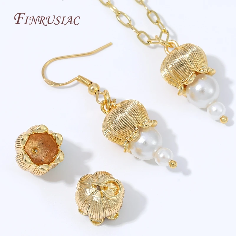 18K Gold Plated Flower Pendant Charm For Necklace Findings,DIY Earring Component,Necklace Bracelet Jewelry Making Accessories image 4