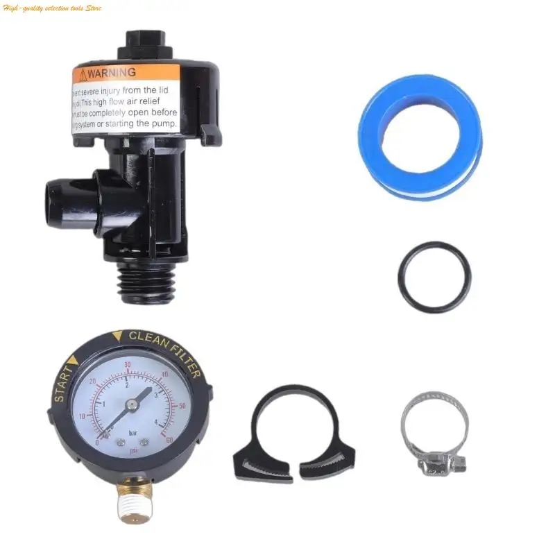

203F 98209800 Pool and Spa Filter Replacement Air Relief Valves with Pressure Gauge