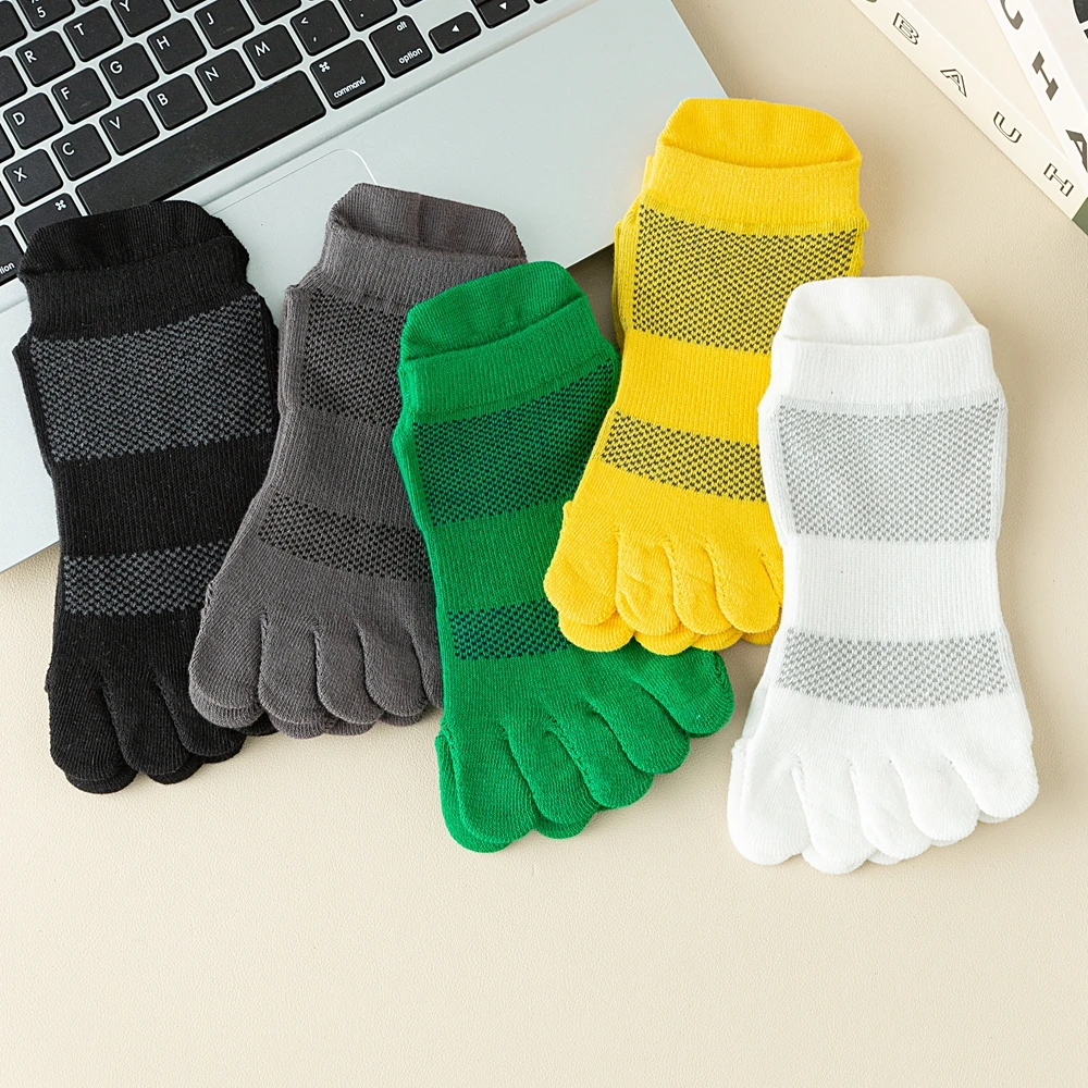 Men's 3 Pairs Non-slip Five Finger Grip Socks