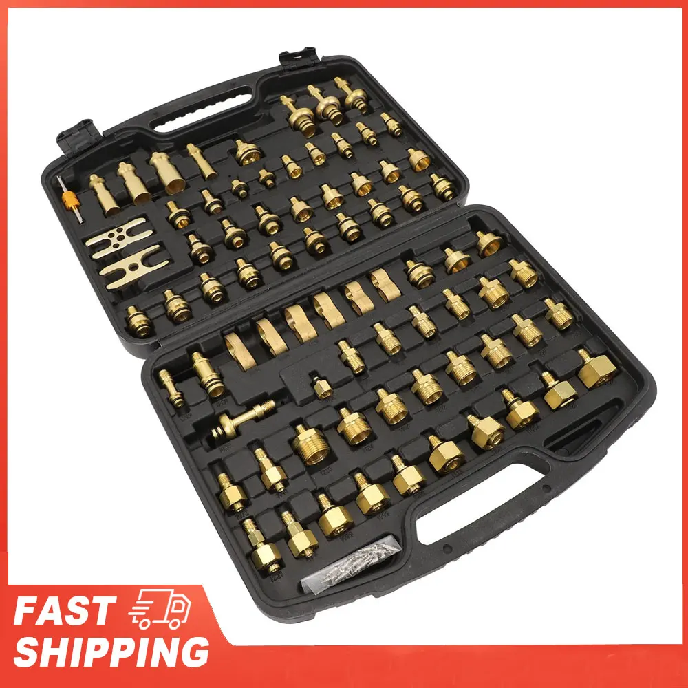 

77 шт. автомобильный кондиционер, набор для тестирования утечек, латунные инструменты для обнаружения утечек переменного тока, ремонтный комплект разъема для автомобиля, авто переменного тока