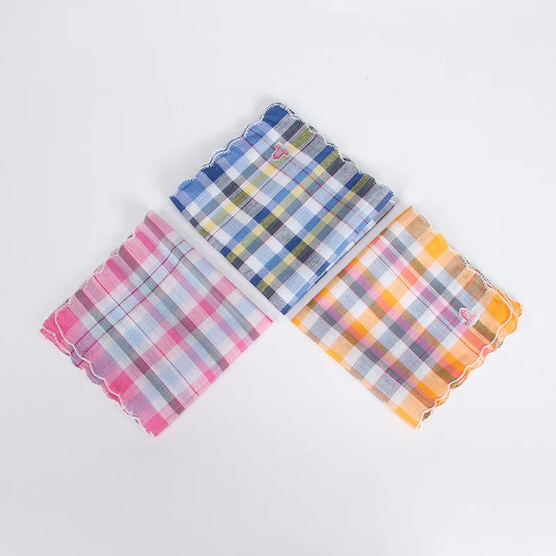 3Pcs 28x28cm Square Multicolor Plaid Stripe Women Pocket Wedding Party Business Chest Towel Handkerchiefs