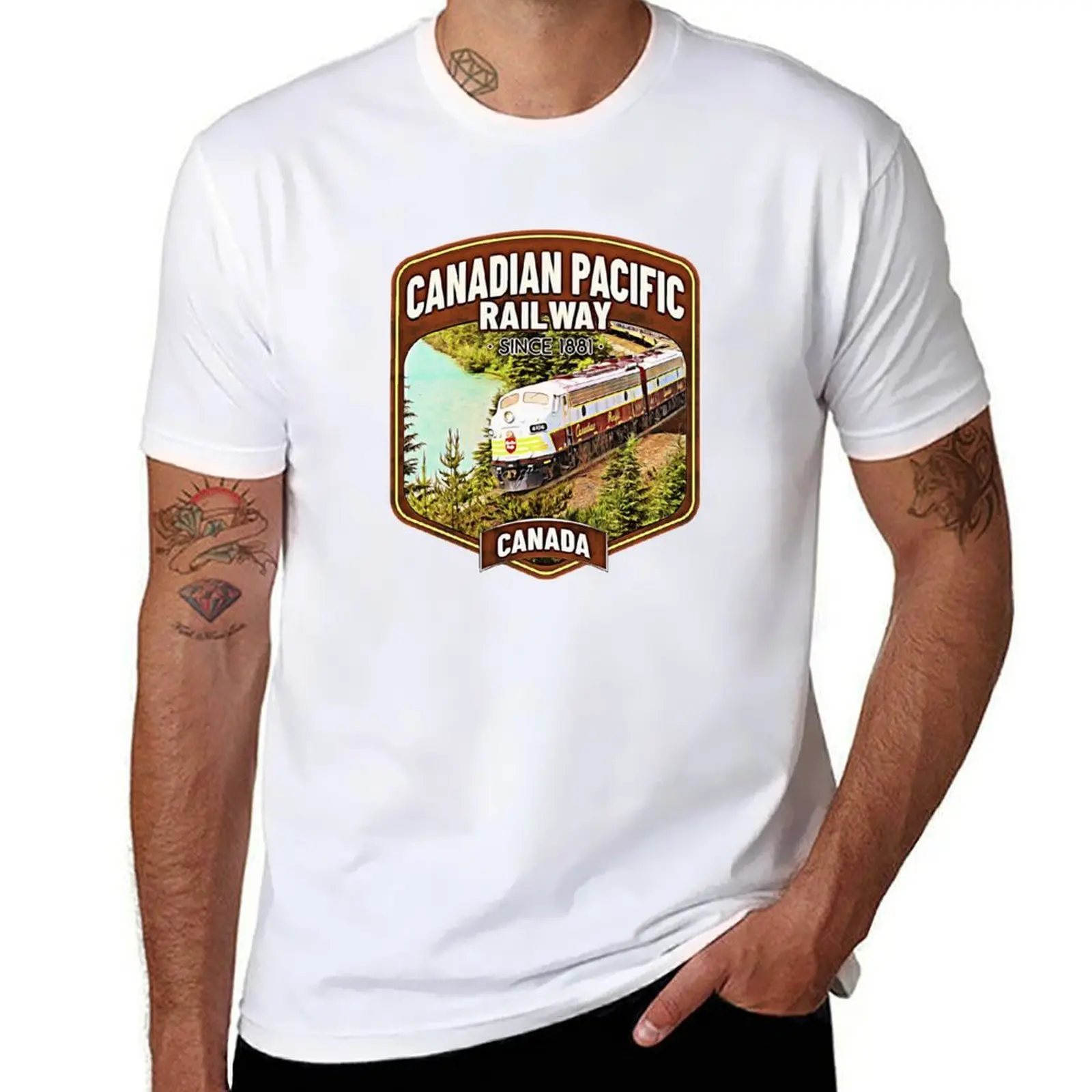 

Canadian Pacific Railway T-Shirt vintage t shirts graphics street wear mens plain t shirts