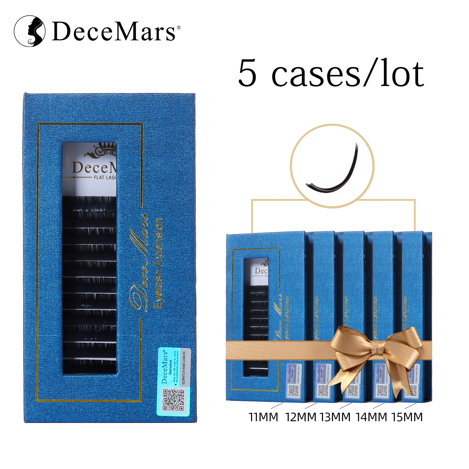 

Набор накладных ресниц DeceMars 5 пар/компл. Ellipse Flat, из норки (11мм/12мм/13мм/14мм/15мм)