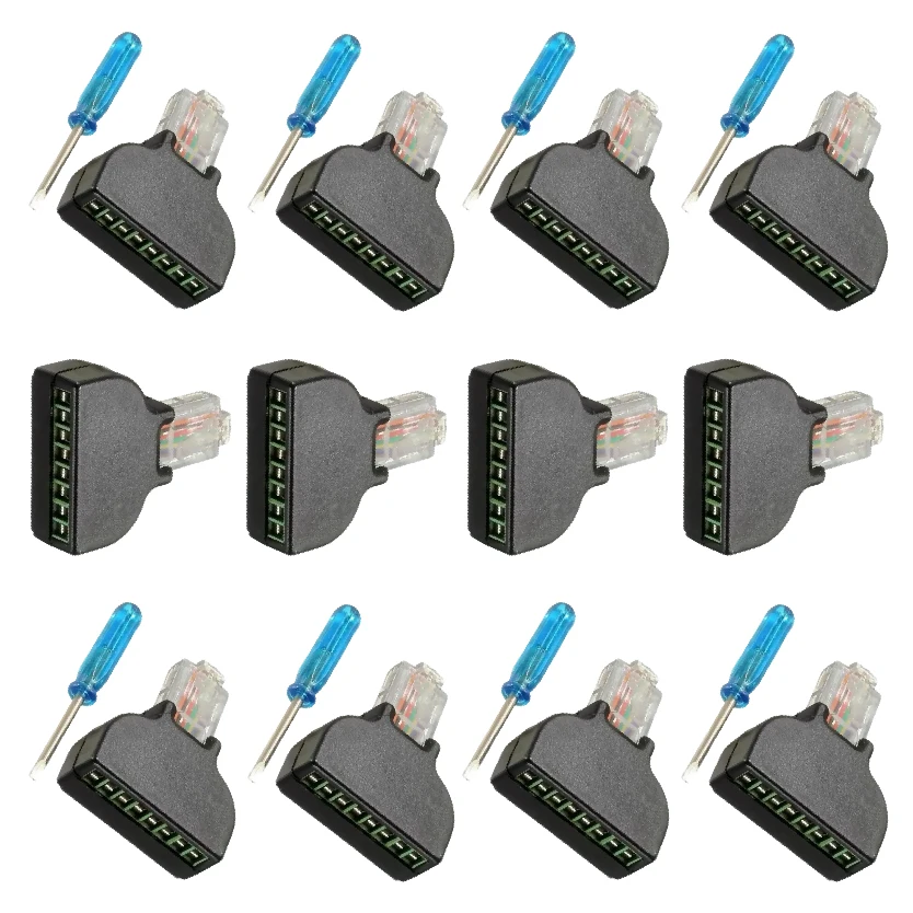 

Network Male Plug To 8 Pin Connector RJ45 Screw Terminal Adaptor Splitter