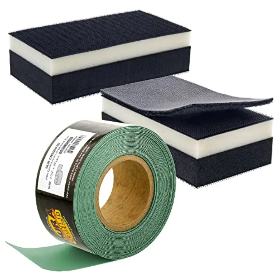 

Прямоугольный шлифовальный блок Pro Series 5" x 2-3/4" из ЭВА с двойной плотностью, двусторонний, на липучке, 2 шт. в упаковке - с адаптером PSA и абразивной наждачной бумагой 3000