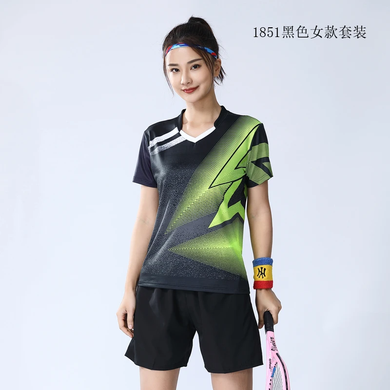 

New badminton suit women's shirt running fast drying breathable short sleeved women's match suit row tennis shirt customization