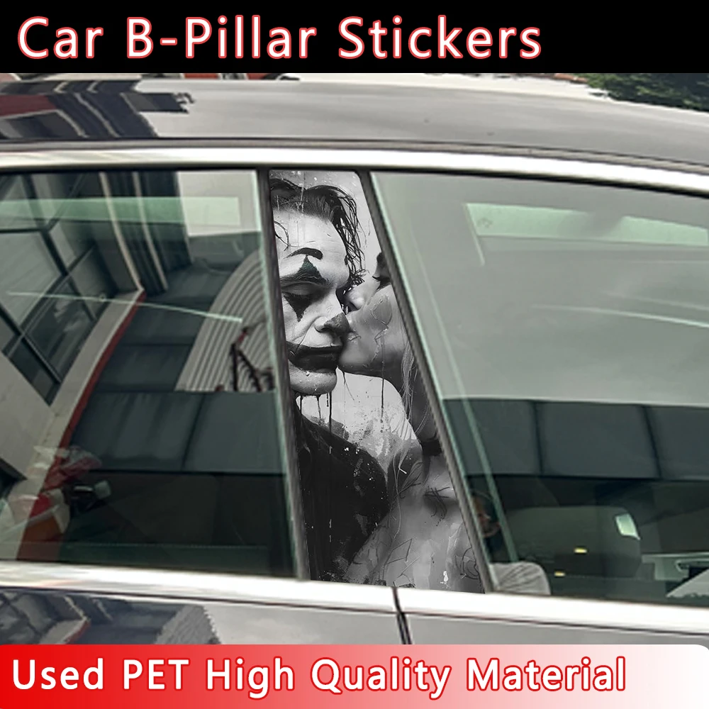 

Joker couple Decals Car Stickers PET Waterproof Auto B Pillar Funny Decoration Cover Scratches Sunscreen Car Doors Pillar Trim