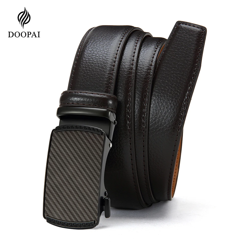 Multicolor Genuine Leather Men's Belts Fashion Business Automatic Buckle Straps Ratchet Cow Leather Waistband 3.9cm Width