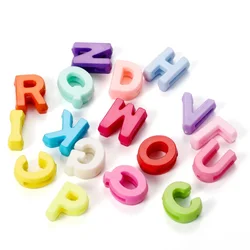 20g/Lot 12mm Candy Color Mixed Letter Acrylic Bead Alphabet Loose Beads for DIY Bracelet Necklace Jewelry Making Accessories