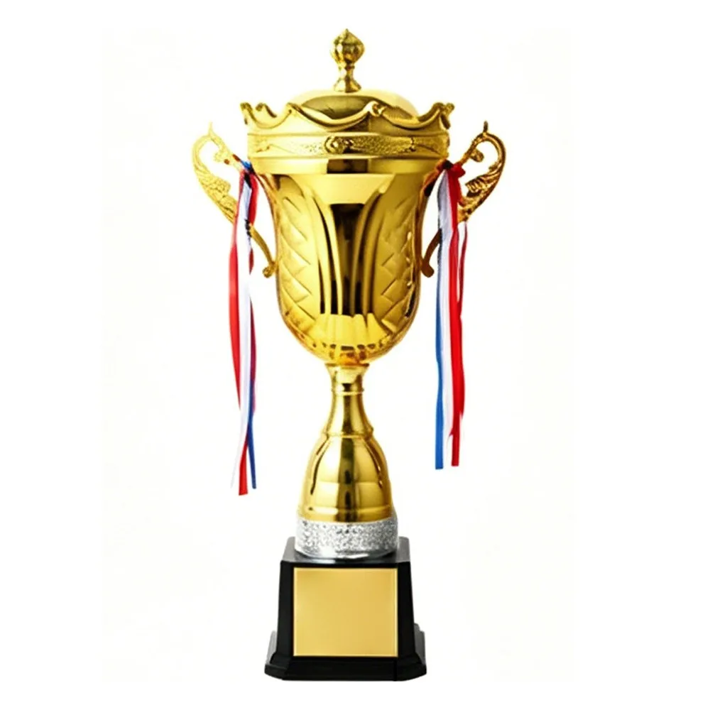 

With Lid Multi Size Trophy Cup Metal Cup Large Size Award Cup Plastic Sculpture Customizable Golden Trophies School Rewarding