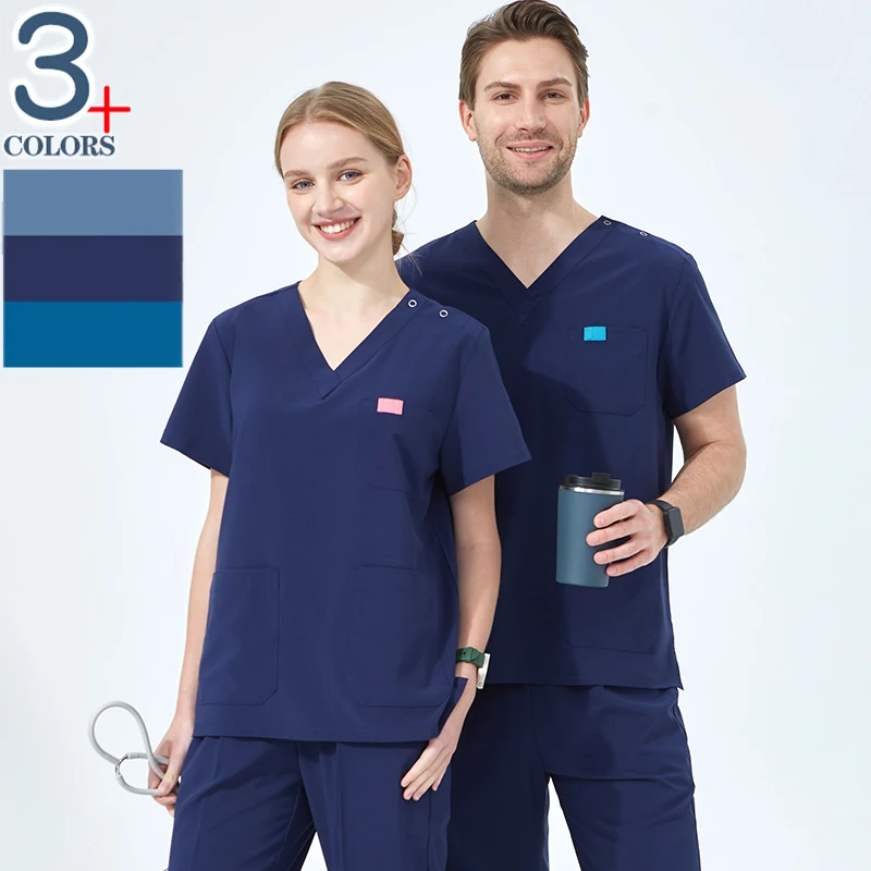 Stretch Quick-Dry Medical Uniforms Nursing Scrubs Hospital Doctor Nurse Outfit Sanitary Clinical Aesthetic Workwear S03-01