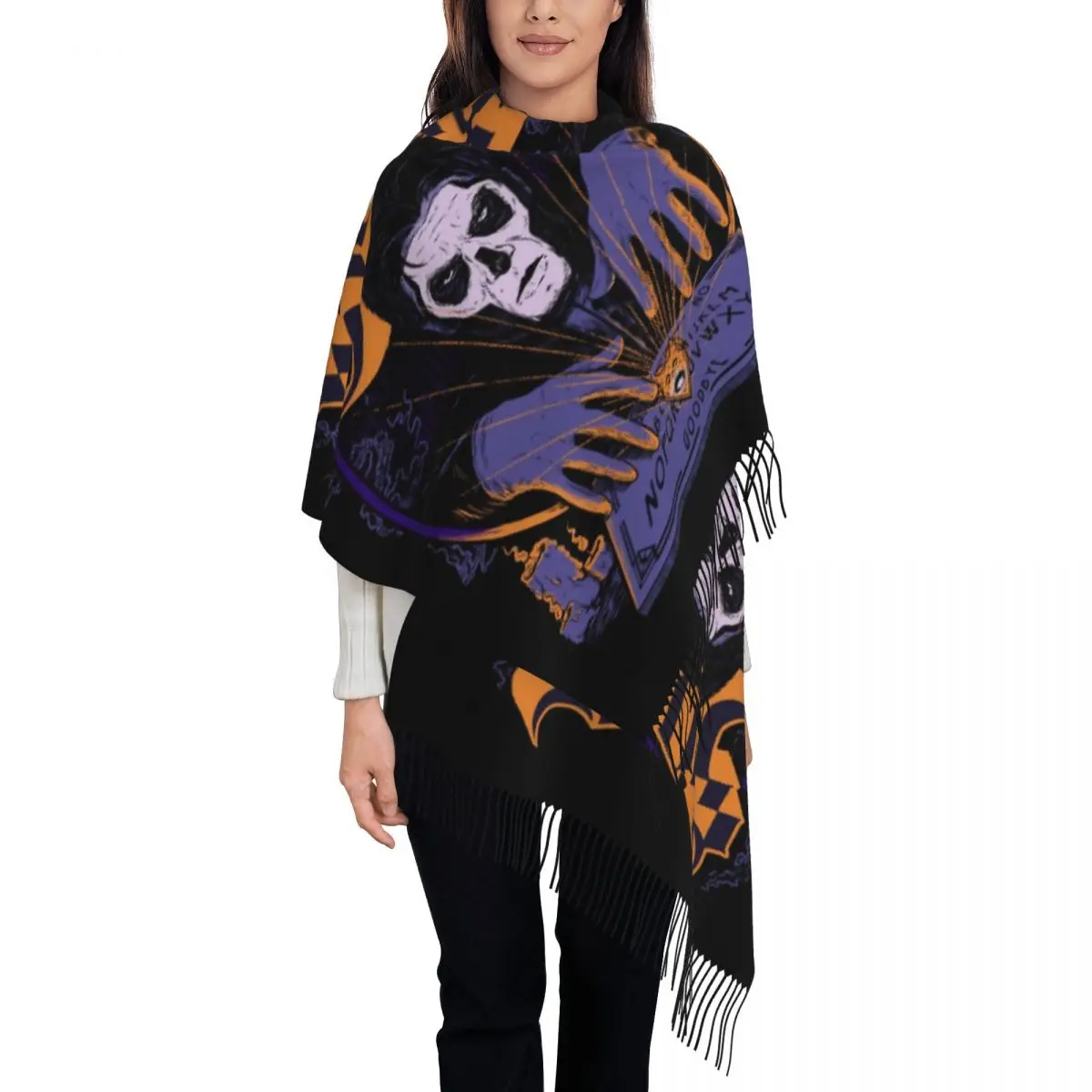 

Женский шарф рок-группы Швеция, теплые зимние кашемировые шали и накидка, длинный большой шарф-шаль с призраком, женский шарф