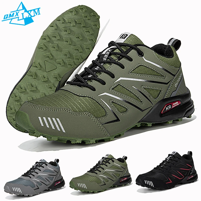 

LiXingMing/мужская походная обувь на шнуровке, уличные кроссовки для кемпинга, износостойкие мужские тактические кроссовки для треккинга, прогулок и охоты