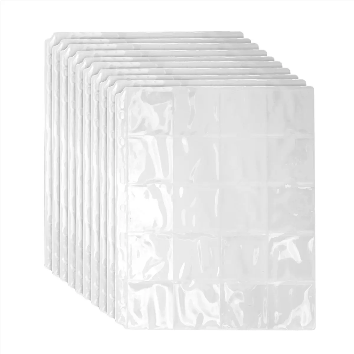 xingxing 10 PCS 20 Pockets Classic Coin Holders Folder Pages for Storage Album Clear Storage Organizer Bag