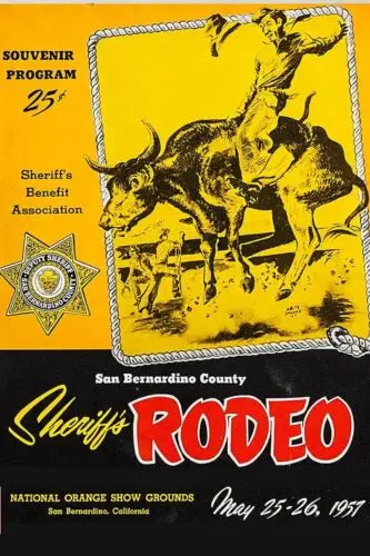 16 x 24 The Sheriff's Rodeo Poster Vintge Cowboy Event 1957 Orange County CA