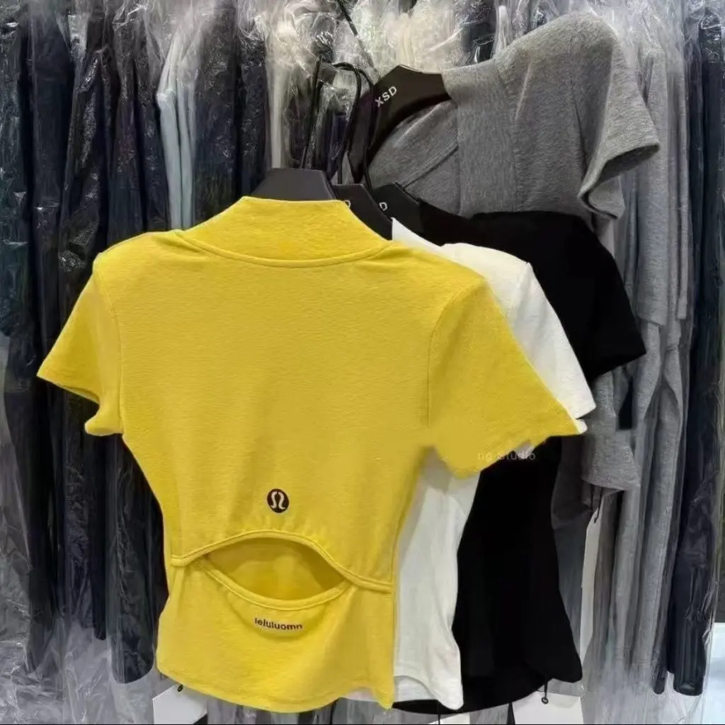 

Korean Style Women's Slim-fit Short-sleeved T-shirt Fashionable Minimizer Elegant Back Hollow Top for Summer