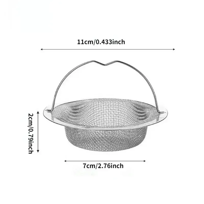 Stainless Steel Kitchen Sink Filter Anti-Clogging Hair and Food Residue Catcher kitchen Drain Protector with Durable Mesh Design