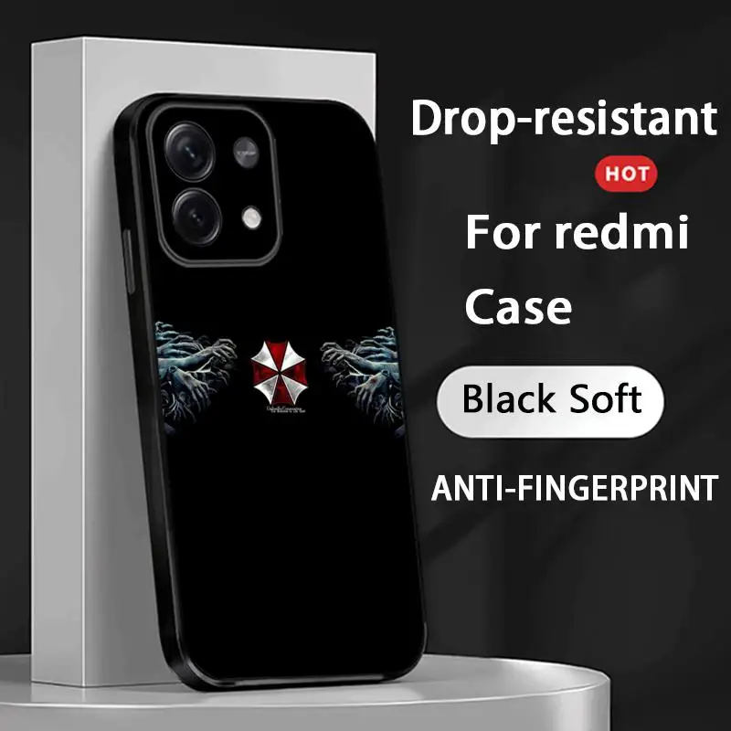 Classic Evil Umbrella Hot  pattern Phone Case For Redmi Note 14 13 12 11 Pro Plus S 5G 14C A3 Soft Black Phone Cover view 5