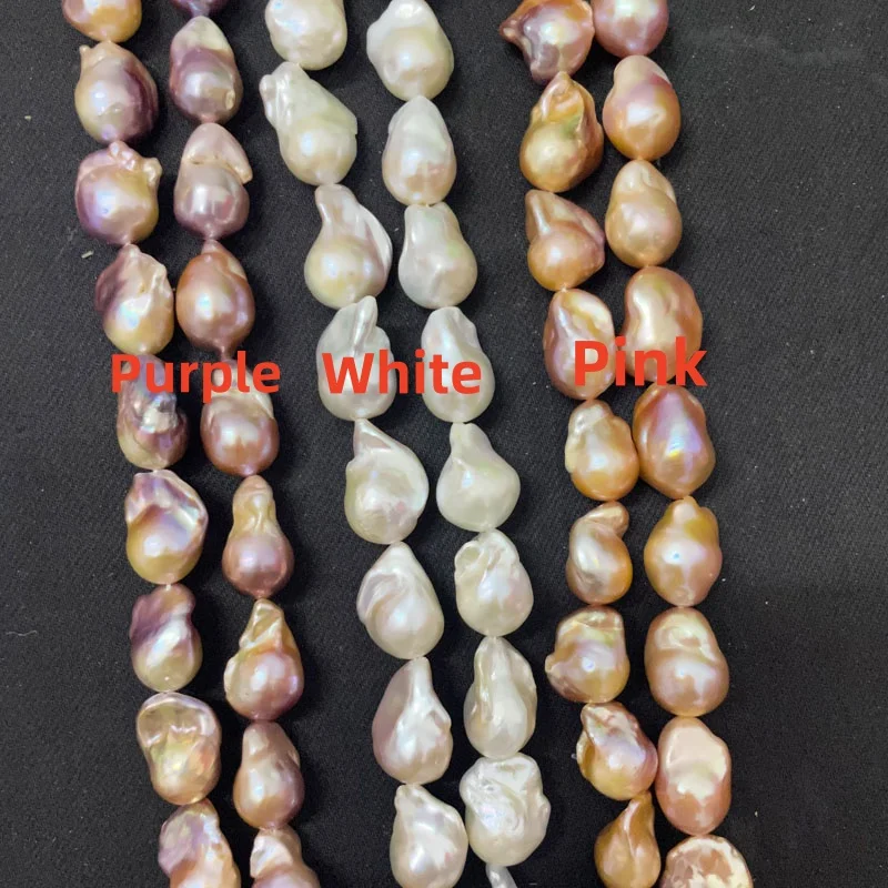 

10-17 мм A 2A 3A розовый пресноводный жемчуг, белый свободный жемчуг в стиле барокко, бусины для DIY ожерелья, браслета, жемчужные украшения 38-39 см