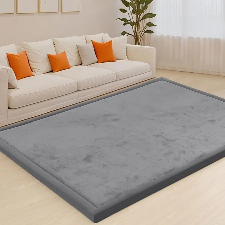 

Baby Play Mat for Floor,1.3 Thick Memory Foam Area Rug for Living Room,Soft Velvet Crawling with NonSlip Bottom for Kid,Toddler,
