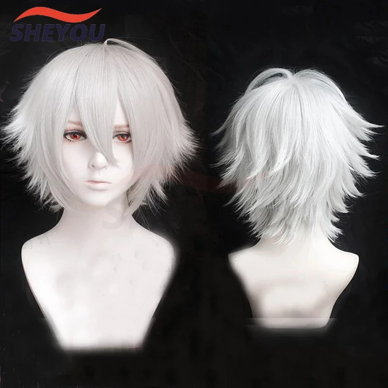 Division Rap Battle Hypnosis MIC Aohitsugi Samatoki Short Silver White Wig Heat Resistant Synthetic Hair Cosplay Wigs Wig Cap