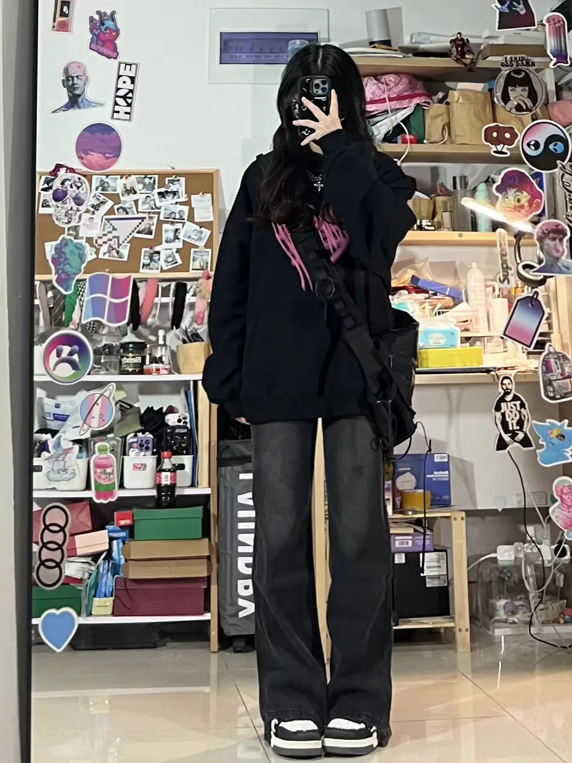 Streetwear Clothing Woman Jeans Flare Washed Worn Destroyed Torn Frayed Hem Ladies Female Denim Trousers Fashion Destroyed