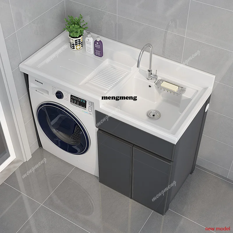 

F182 Balcony Integrated Laundry Cabinet with Washboard Laundry Sink Companion Living Room Cabinets Space Aluminum Furniture Kast