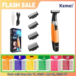 Kemei KM-1910 Waterproof Electric Shaver Eyebrow Trimmer USB Rechargeable Razor Men's Beard Trimmer Shaving Machine