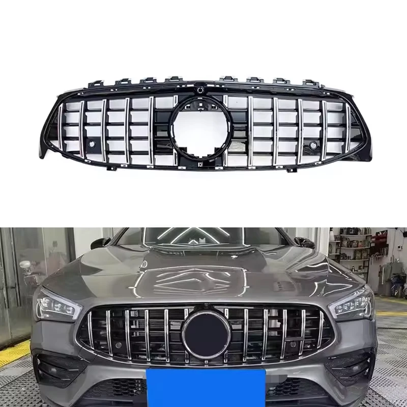 Wholesale durable AMG GT Style Silver/Black Front Bumper Grille for Mercedes Benz CLA C118 2020-2024