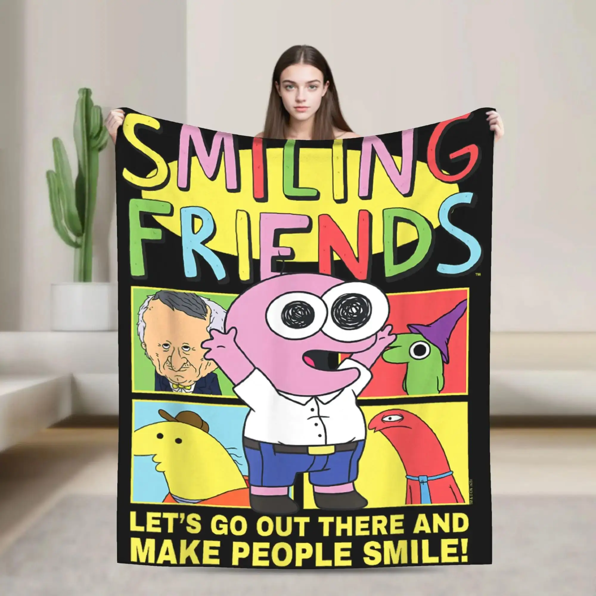 

Супертеплое фланелевое одеяло для девочек и мальчиков с забавным мультяшным дизайном, покрывало для пикника, которое заставляет людей улыбаться PIM