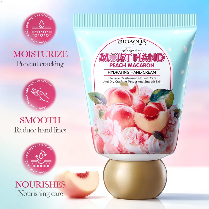 BIOAQUA العسل الخوخ كريم اليد ترطيب مغذي مكافحة الشيخوخة المضادة للتجاعيد كريمات تبييض الأيدي منتجات العناية بالبشرة