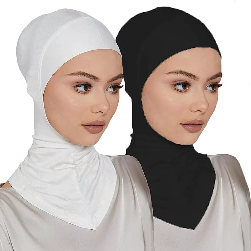 Turban Caps for Women Muslim Underscarf Modal Hijab Inner Caps Stretchy Full Cover Shawl Cap Full Neck Coverage