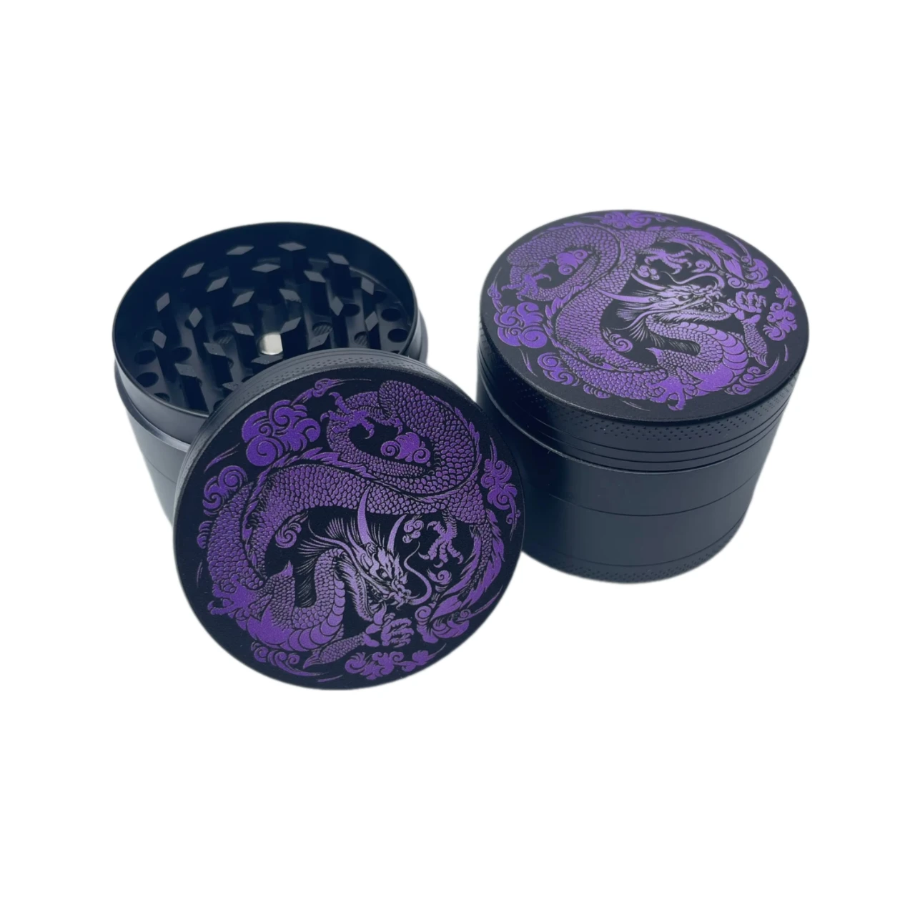 

Металлическая мельница для трав в китайском стиле фиолетового дракона, 50 мм/2 дюйма