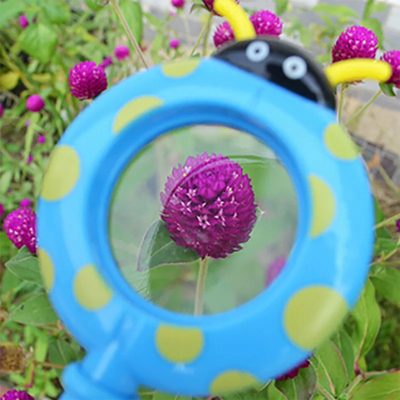 Cartoon Handheld Insect Shape Magnifying Glass Outdoor Explorer Learning Tool Children Educational Toy Plastic Magnifier for Kid