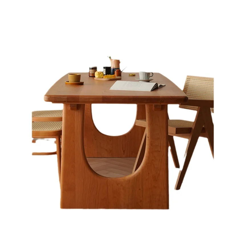 Esstisch aus Massivholz, großer Brettertisch, Esstisch für den Haushalt, Kunsttisch, Arbeitsbank für das Wohnzimmer