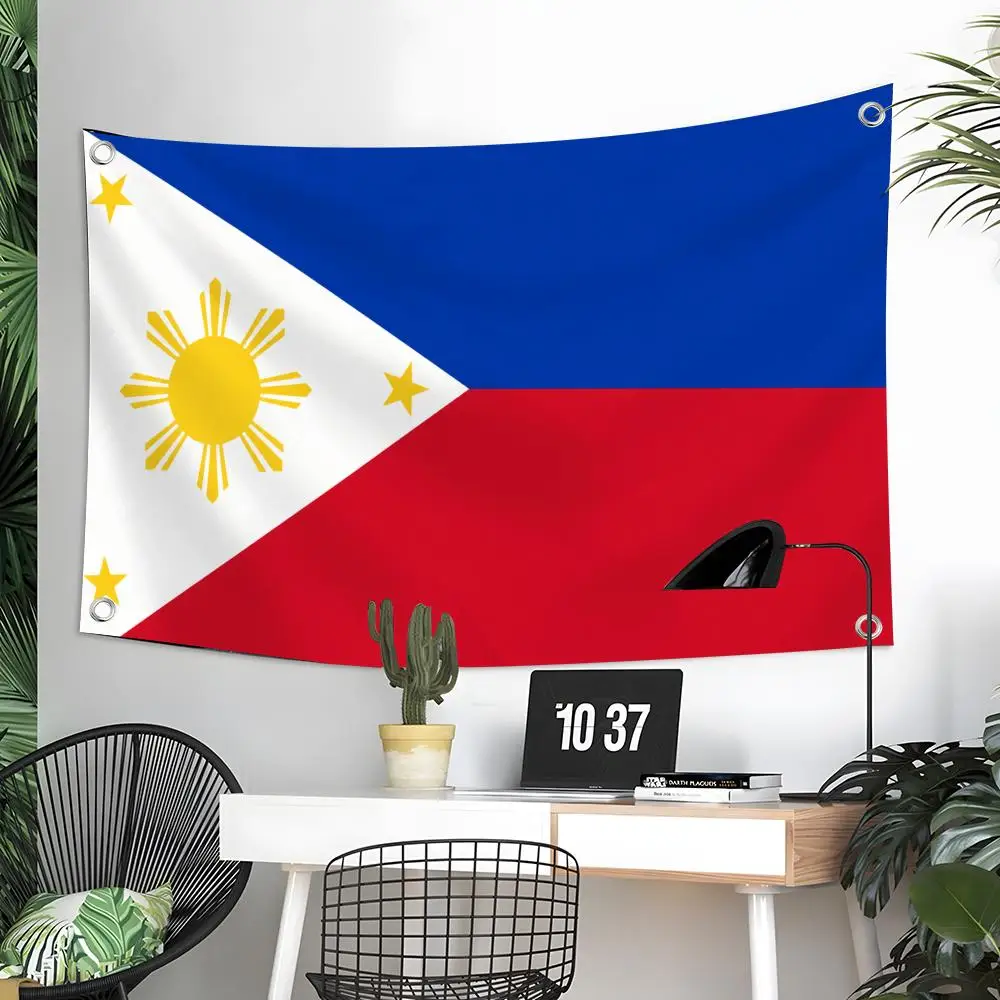 Philippines Flags Custom Wall Hanging Background Art Banner For Bedroom Home Living Room Outdoor Decor