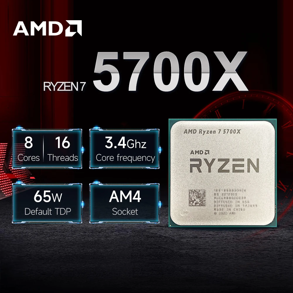 NEW AMD Ryzen 7 5700X L3=32M 7NM DDR4 3.4GHz 8-Core 16-Thread R7 5700X Processor 65W Gaming CPU Socket AM4 Without Cooler