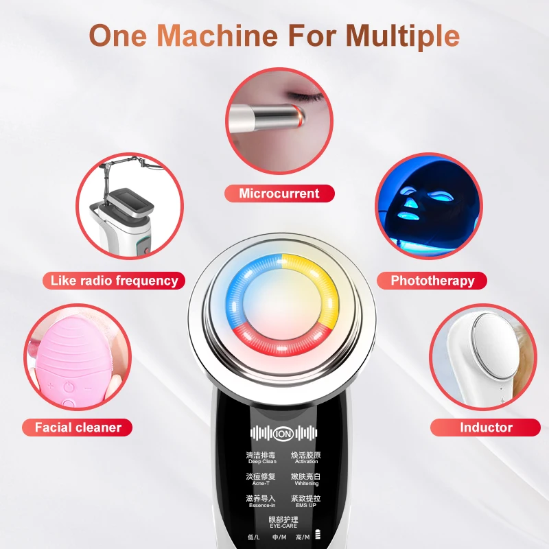Mijia youpin 7in 1 massaggiatore viso RF EMS mesoterapia elettroporazione sollevamento dispositivo di bellezza LED ringiovanimento della pelle rimozione rughe