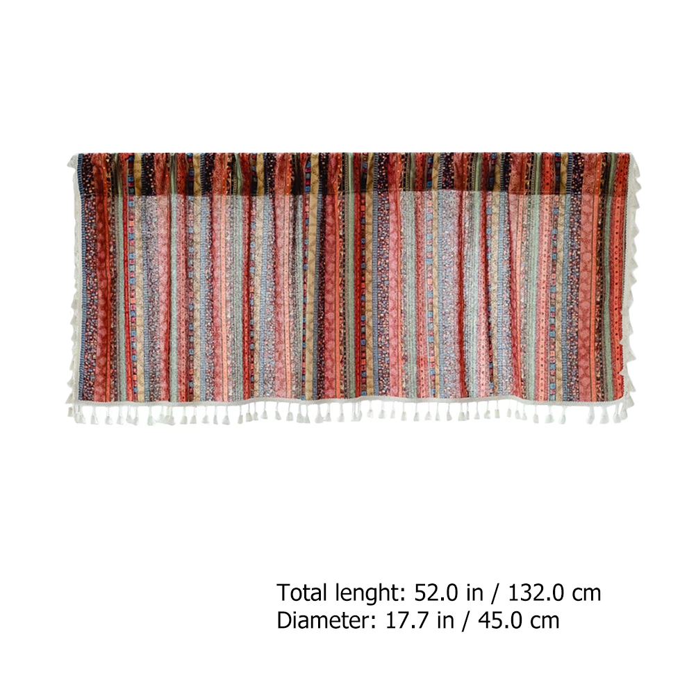 

Bohemian Tassel Short Half Curtains Kitchen Decor Balcony Indoor Window Blackout Room Living Layout Premium Cloth Gift
